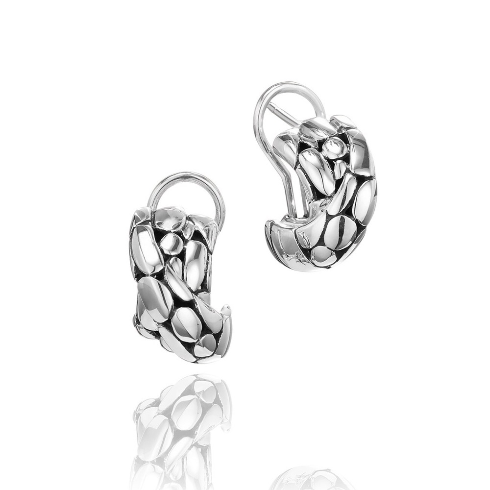 JOHN HARDY KALI OVERLAP HALF HOOP EARRINGS